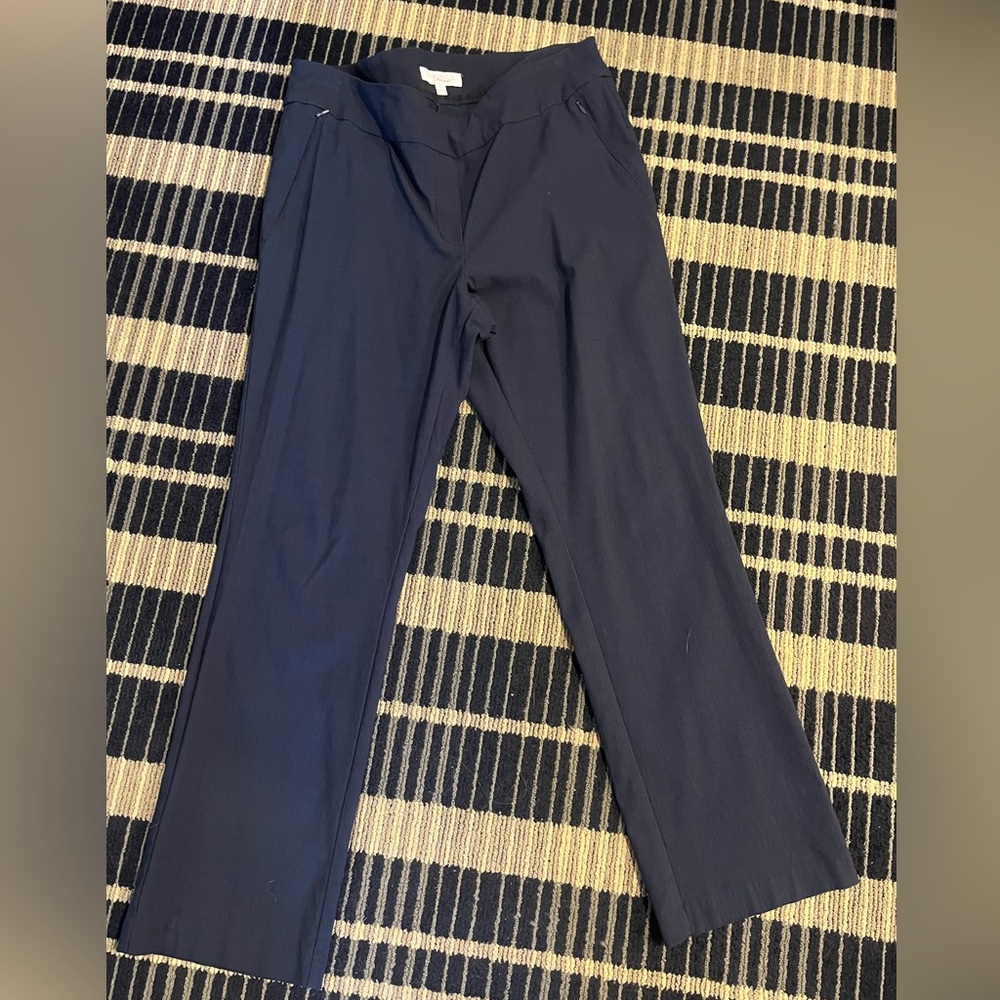 Margaret M Women's Stretch Navy Blue Boot Cut Pants
